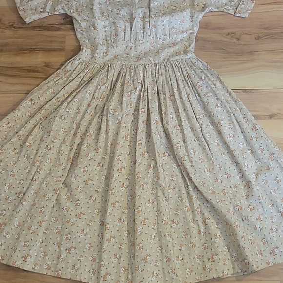 Vintage 40s 50s Floral Day Dress - Picture 7 of 13